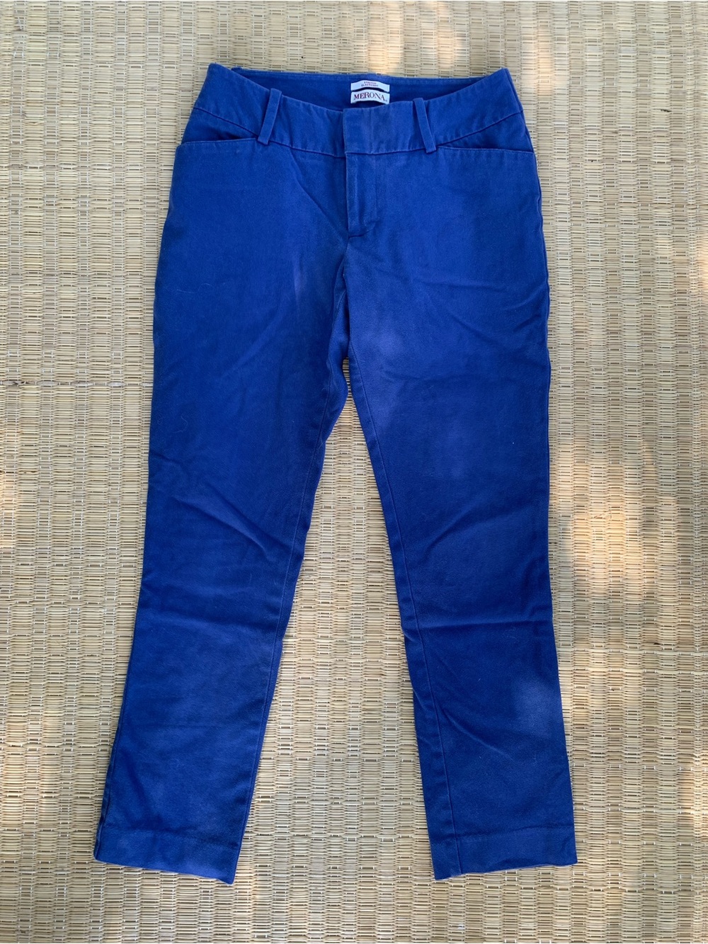 Blue Cotton Stretch Capri pants - low rise Merona